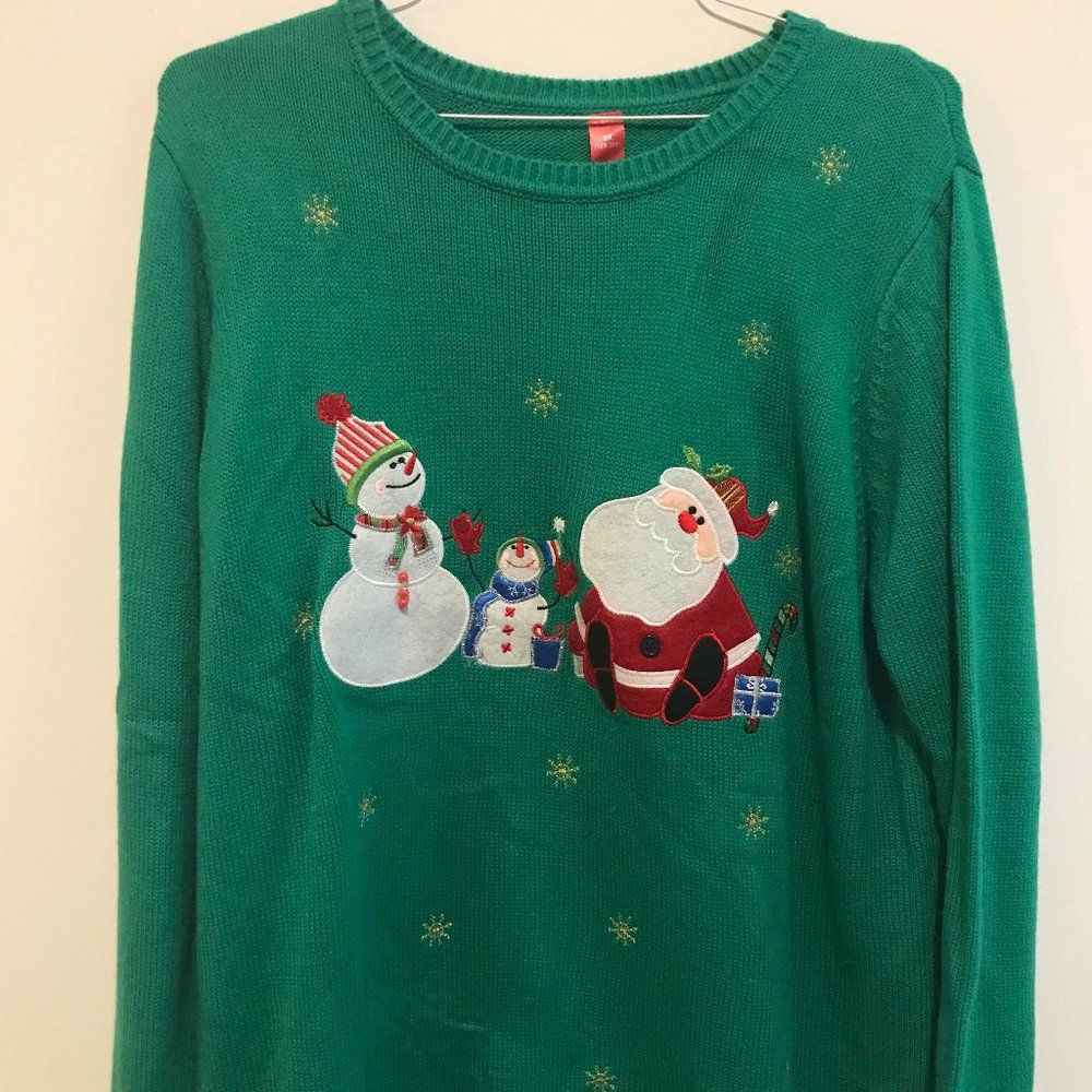 Santa snowman holiday sweater